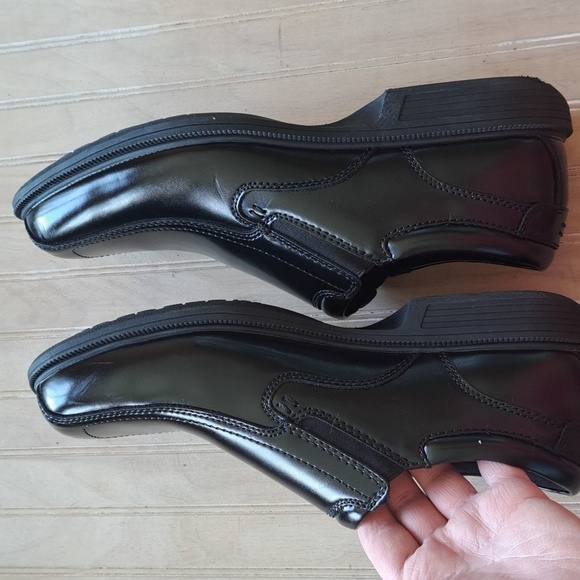 Nunn Bush Kore Bleeker Street Bike Toe Slip On Black Leather Comfort Dress Shoes main image 4